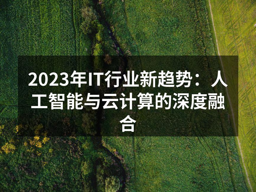 2023年IT行业新趋势：人工智能与云计